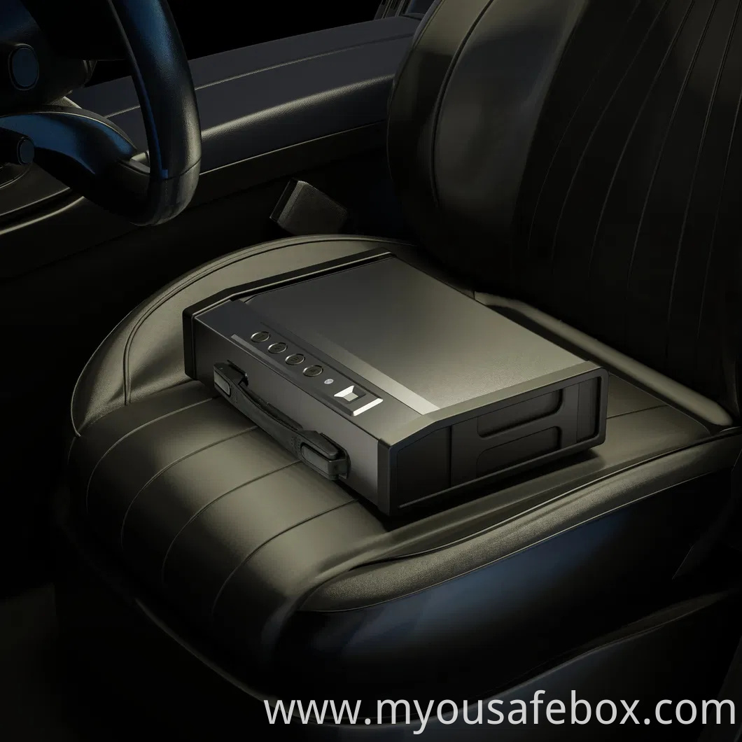 Biometric Gun Safe,Gun Safe for Pistols,Quick-Access Handgun Safe,Two Firearm Capacity with Fingerprint Lock and Key Pad,Gun Lock Box for Home,Nightstand and Ca